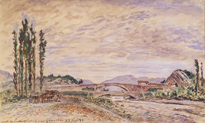 Pont de Lesdiguieres, niedaleko Grenoble, 1883 r.